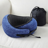 Pillows: Wanderlite Travel Pillows for Airplanes Ergonomic Memory Foam Neck Pillow, Breathable & Washable Cover, Travel Bag Included, Airplane Pillow for Airplane, Car, Office and Home, Blue