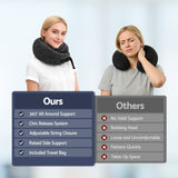 Pillows: Wanderlite Travel Pillows for Airplanes Ergonomic Memory Foam Neck Pillow, Breathable & Washable Cover, Travel Bag Included, Airplane Pillow for Airplane, Car, Office and Home, Dark Grey