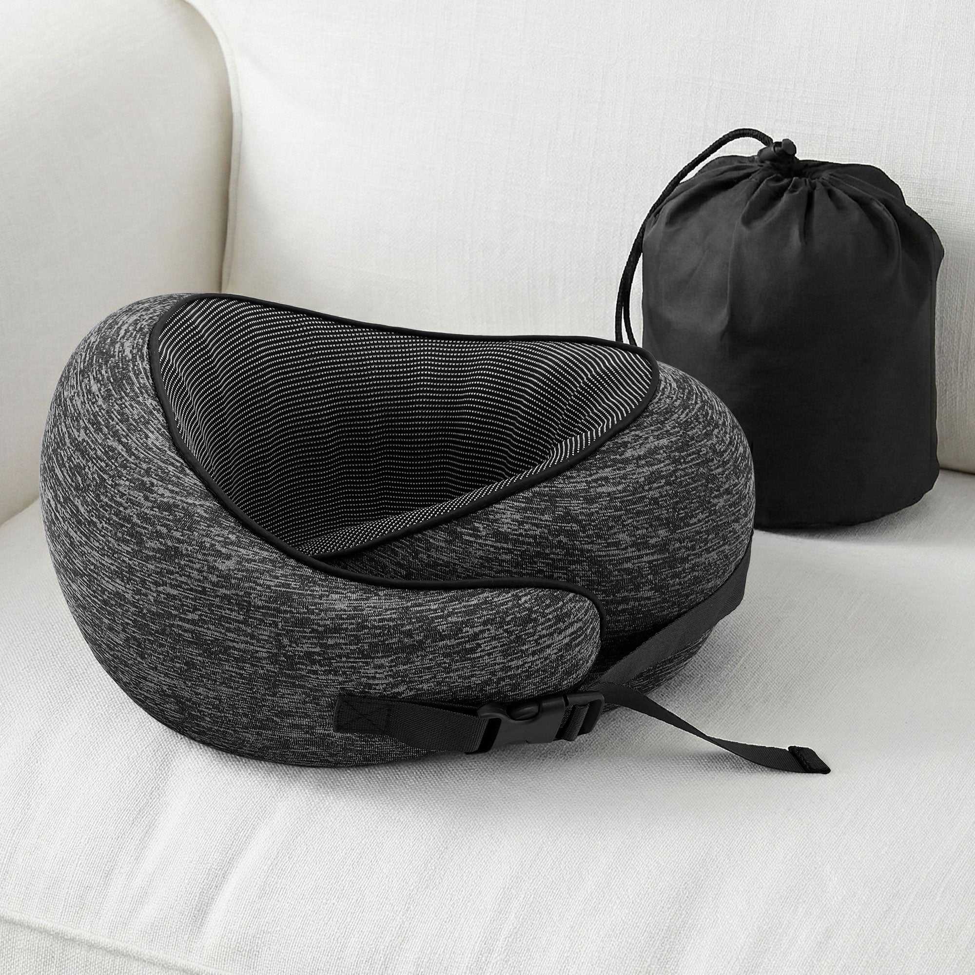 Pillows: Wanderlite Travel Pillows for Airplanes Ergonomic Memory Foam Neck Pillow, Breathable & Washable Cover, Travel Bag Included, Airplane Pillow for Airplane, Car, Office and Home, Dark Grey