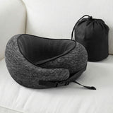 Pillows: Wanderlite Travel Pillows for Airplanes Ergonomic Memory Foam Neck Pillow, Breathable & Washable Cover, Travel Bag Included, Airplane Pillow for Airplane, Car, Office and Home, Dark Grey