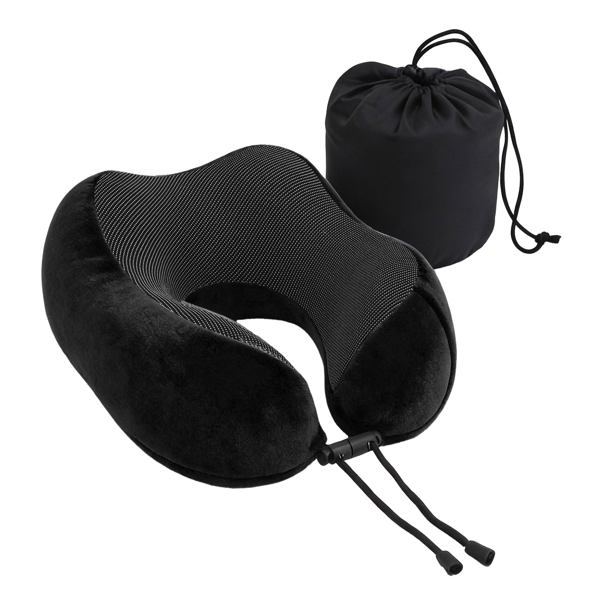 Pillows: Wanderlite Travel Pillow for Airplanes Memory Foam Neck Pillows for Traveling, Soft & Washable Cover with Storage Bag, Portable Plane Accessories for Airplanes Offices Cars, Black
