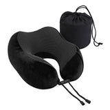 Pillows: Wanderlite Travel Pillow for Airplanes Memory Foam Neck Pillows for Traveling, Soft & Washable Cover with Storage Bag, Portable Plane Accessories for Airplanes Offices Cars, Black