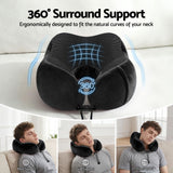 Pillows: Wanderlite Travel Pillow for Airplanes Memory Foam Neck Pillows for Traveling, Soft & Washable Cover with Storage Bag, Portable Plane Accessories for Airplanes Offices Cars, Black