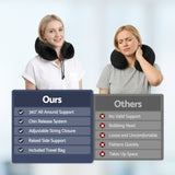 Pillows: Wanderlite Travel Pillow for Airplanes Memory Foam Neck Pillows for Traveling, Soft & Washable Cover with Storage Bag, Portable Plane Accessories for Airplanes Offices Cars, Black
