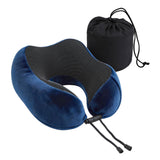 Pillows: Wanderlite Travel Pillow for Airplanes Memory Foam Neck Pillows for Traveling, Soft & Washable Cover with Storage Bag, Portable Plane Accessories for Airplanes Offices Cars, Blue