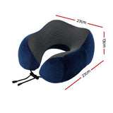 Pillows: Wanderlite Travel Pillow for Airplanes Memory Foam Neck Pillows for Traveling, Soft & Washable Cover with Storage Bag, Portable Plane Accessories for Airplanes Offices Cars, Blue