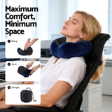 Pillows: Wanderlite Travel Pillow for Airplanes Memory Foam Neck Pillows for Traveling, Soft & Washable Cover with Storage Bag, Portable Plane Accessories for Airplanes Offices Cars, Blue