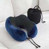 Pillows: Wanderlite Travel Pillow for Airplanes Memory Foam Neck Pillows for Traveling, Soft & Washable Cover with Storage Bag, Portable Plane Accessories for Airplanes Offices Cars, Blue