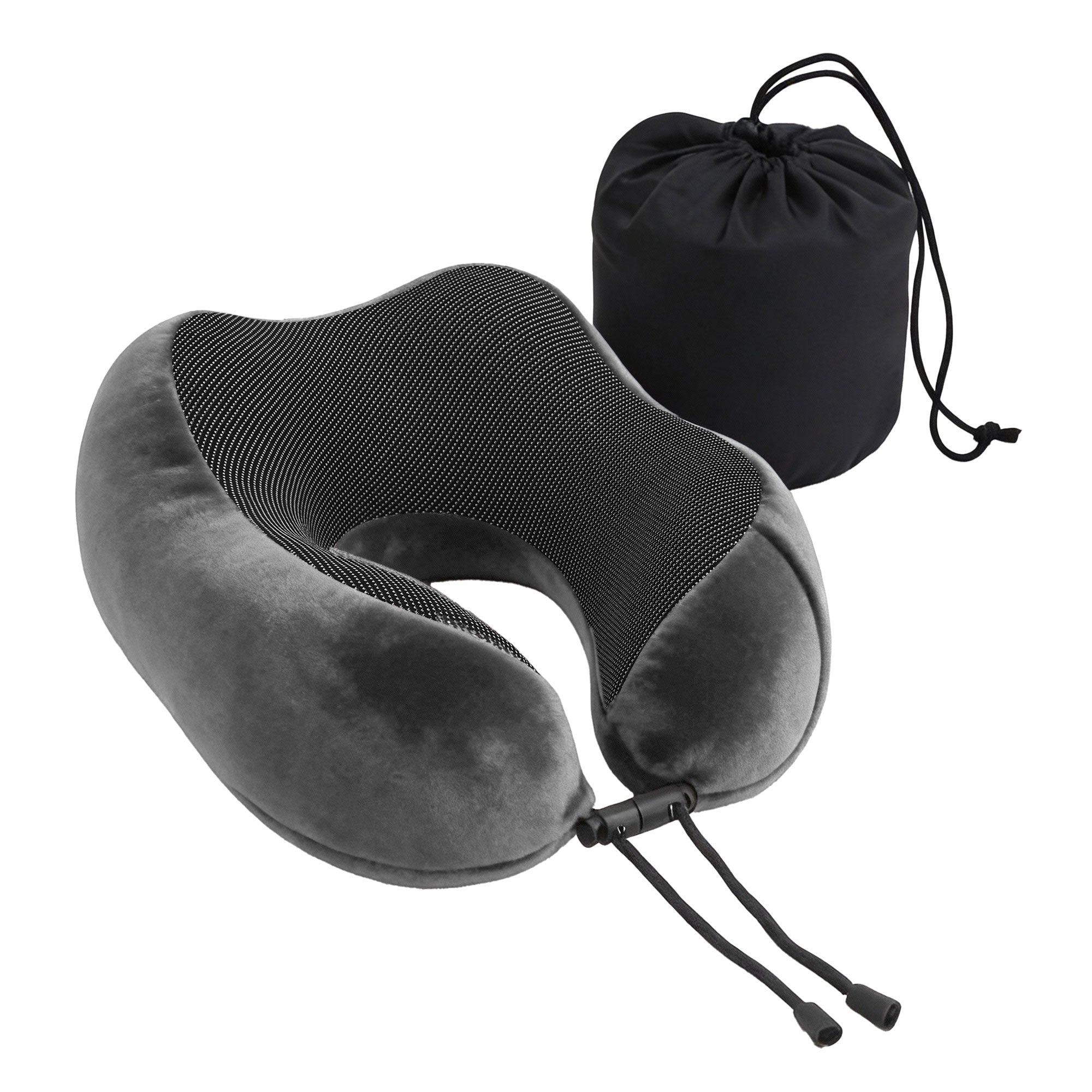 Pillows: Wanderlite Travel Pillow for Airplanes Memory Foam Neck Pillows for Traveling, Soft & Washable Cover with Storage Bag, Portable Plane Accessories for Airplanes Offices Cars, Grey
