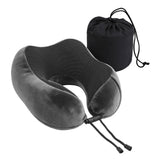Pillows: Wanderlite Travel Pillow for Airplanes Memory Foam Neck Pillows for Traveling, Soft & Washable Cover with Storage Bag, Portable Plane Accessories for Airplanes Offices Cars, Grey