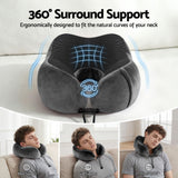 Pillows: Wanderlite Travel Pillow for Airplanes Memory Foam Neck Pillows for Traveling, Soft & Washable Cover with Storage Bag, Portable Plane Accessories for Airplanes Offices Cars, Grey