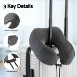Pillows: Wanderlite Travel Pillow for Airplanes Memory Foam Neck Pillows for Traveling, Soft & Washable Cover with Storage Bag, Portable Plane Accessories for Airplanes Offices Cars, Grey