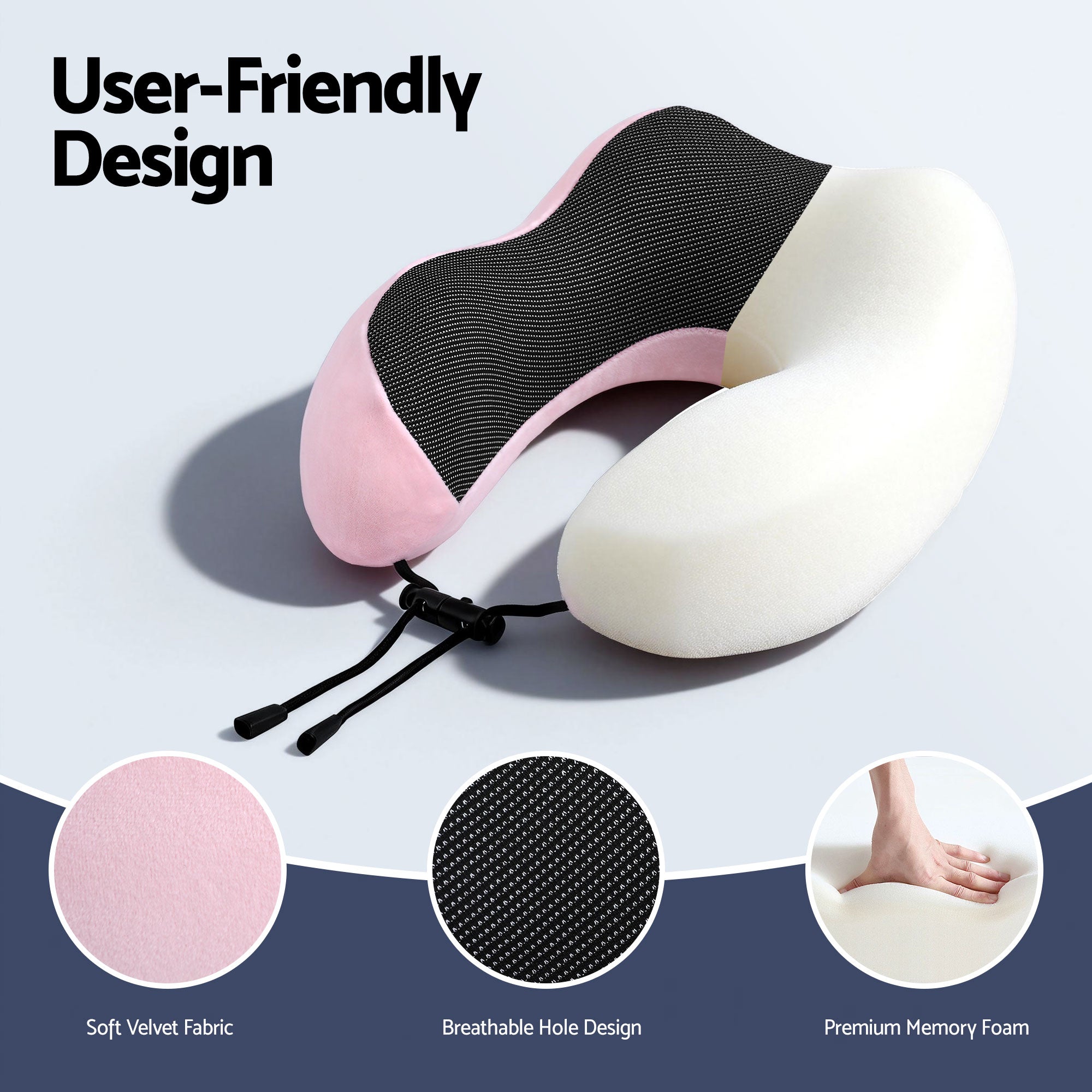 Pillows: Wanderlite Travel Pillow for Airplanes Memory Foam Neck Pillows for Traveling, Soft & Washable Cover with Storage Bag, Portable Plane Accessories for Airplanes Offices Cars, Pink