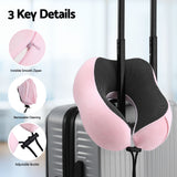 Pillows: Wanderlite Travel Pillow for Airplanes Memory Foam Neck Pillows for Traveling, Soft & Washable Cover with Storage Bag, Portable Plane Accessories for Airplanes Offices Cars, Pink