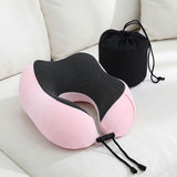 Pillows: Wanderlite Travel Pillow for Airplanes Memory Foam Neck Pillows for Traveling, Soft & Washable Cover with Storage Bag, Portable Plane Accessories for Airplanes Offices Cars, Pink