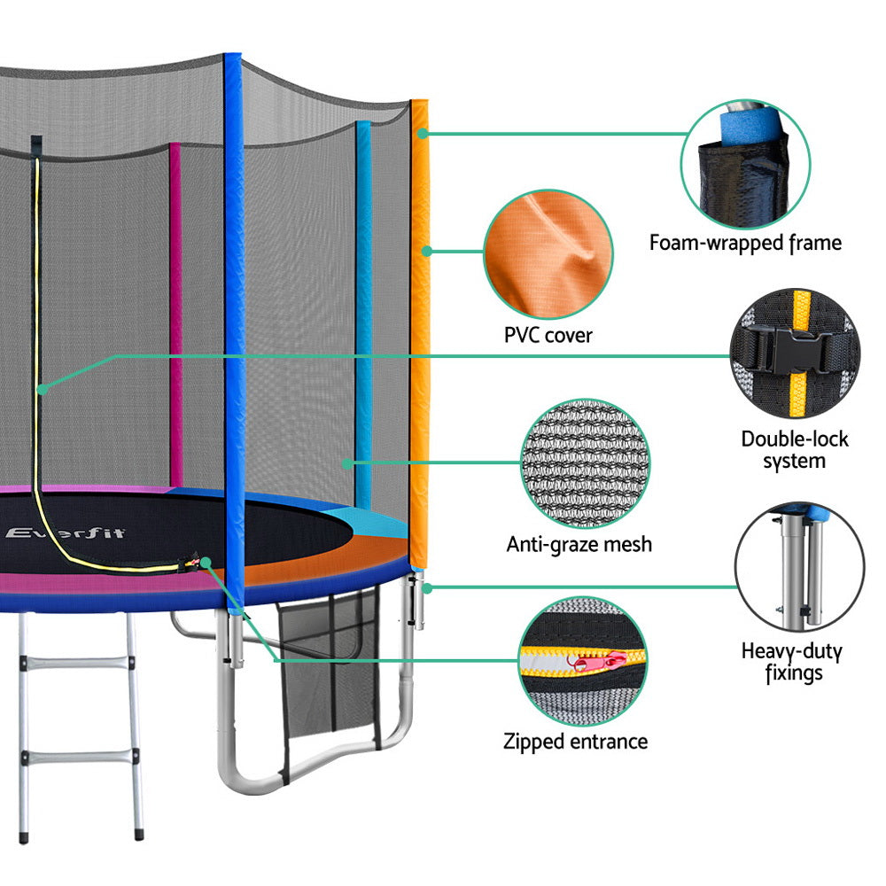 Trampolines & Accessories: 10FT Trampoline Everfit Kids Trampoline Rebounder