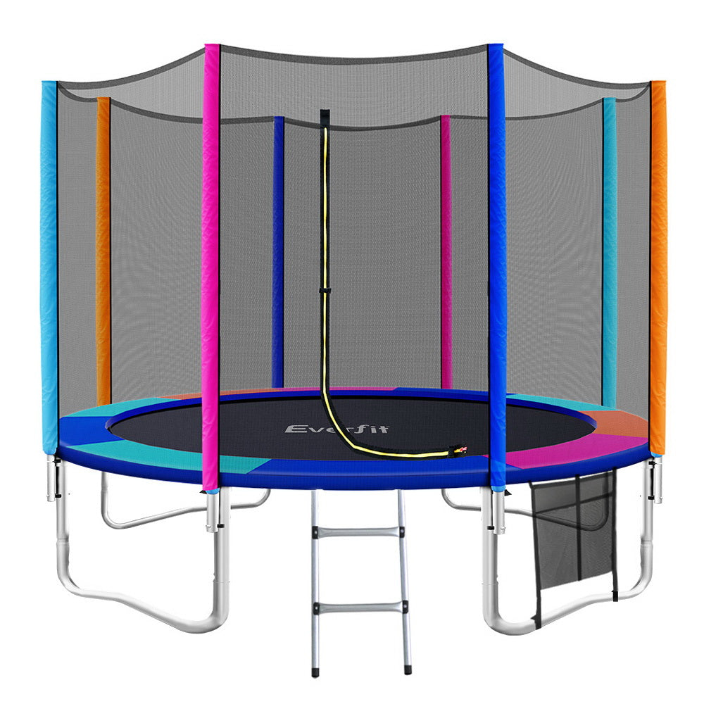 Trampolines & Accessories: Everfit 12FT Trampoline for Kids w/ Ladder Enclosure Safety Net Pad Gift Round