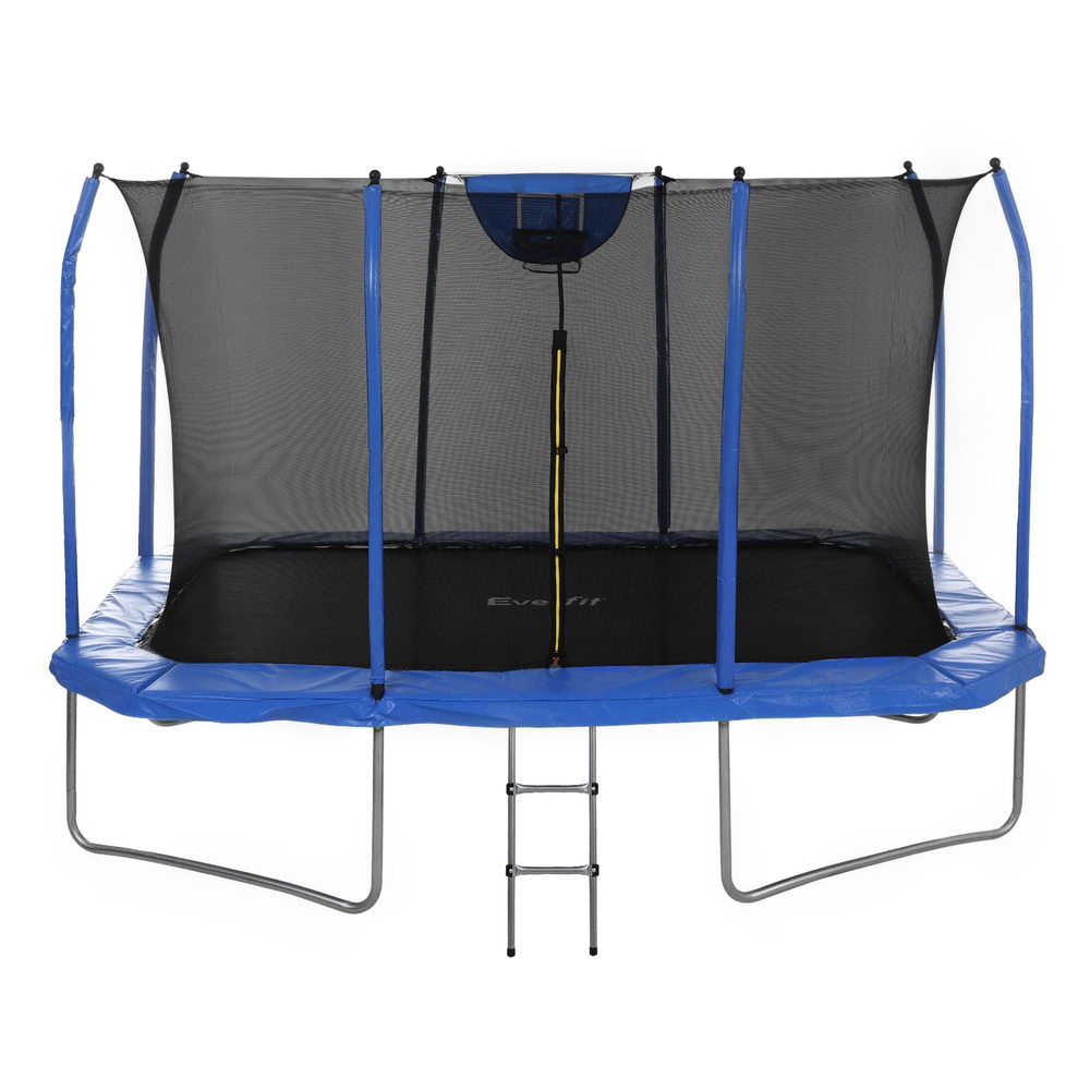 Trampolines & Accessories: Everfit 12FT Trampoline Kids Rectangle Rebounder with Basketball Set Safety Net