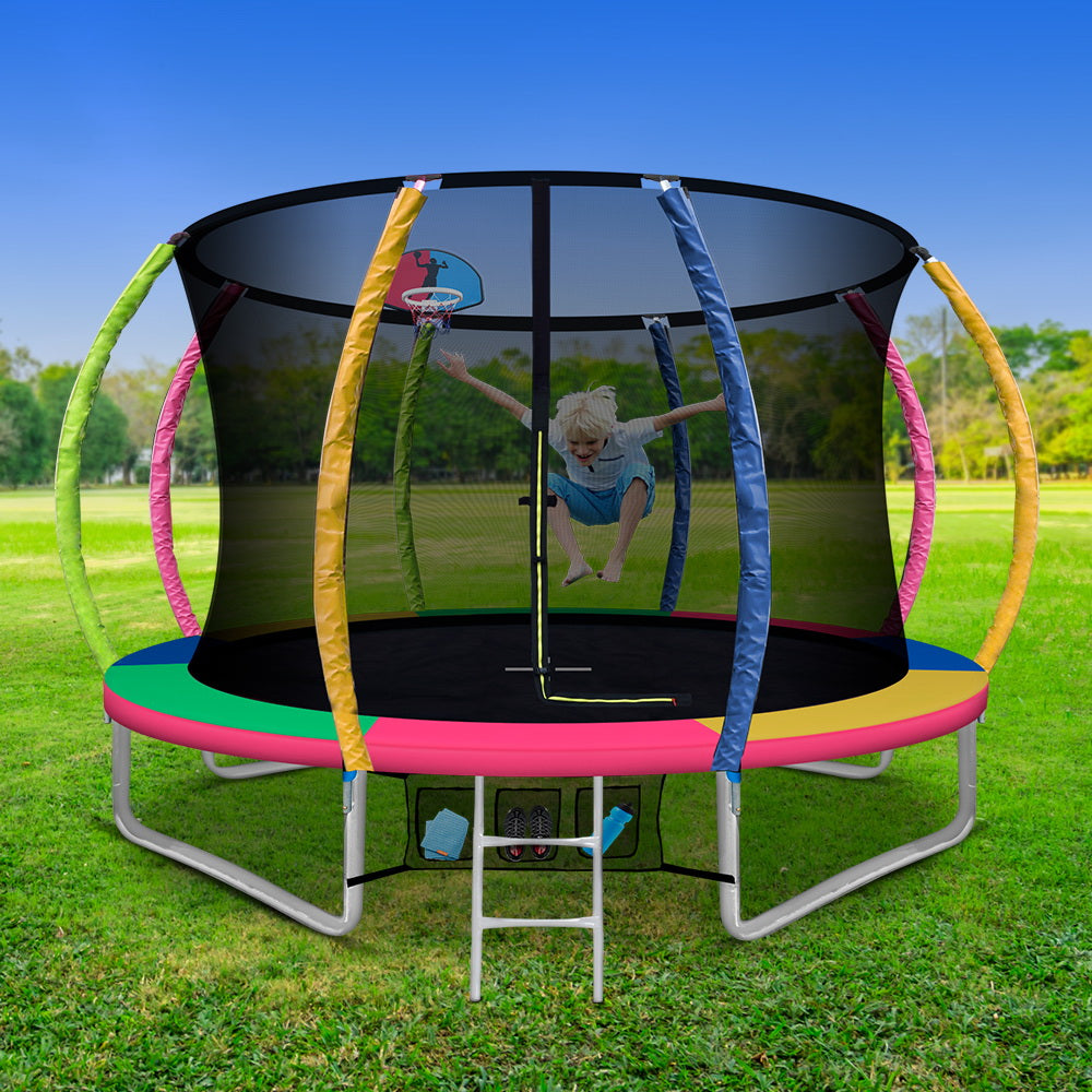 Trampolines & Accessories: Everfit 10FT Trampoline for Kids w/ Ladder Enclosure Safety Net Rebounder Colors