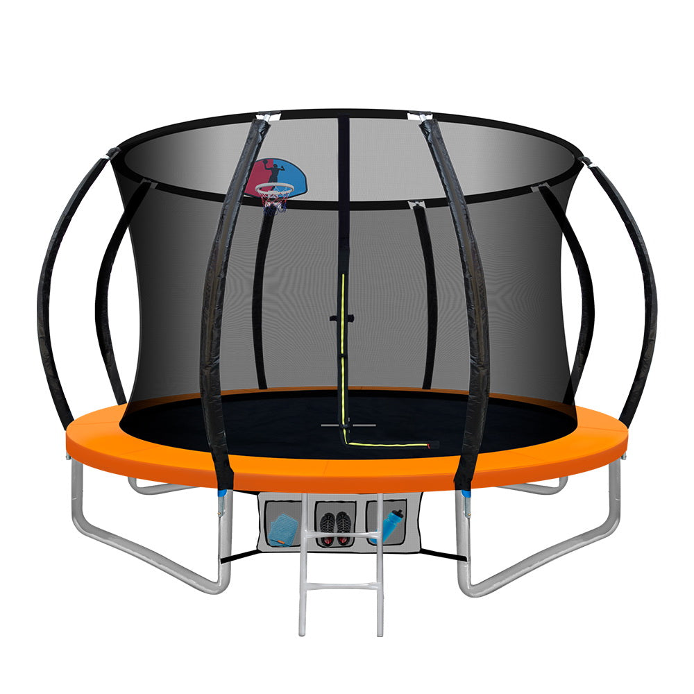 Trampolines & Accessories: Everfit 10FT Trampoline for Kids w/ Ladder Enclosure Safety Net Rebounder Orange
