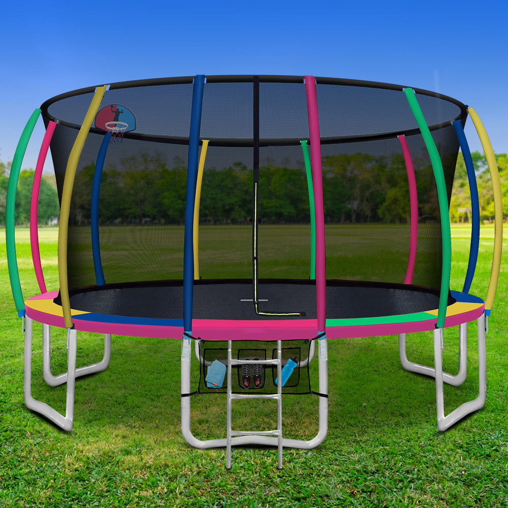 Trampolines & Accessories: Everfit 16FT Trampoline for Kids w/ Ladder Enclosure Safety Net Rebounder Colors