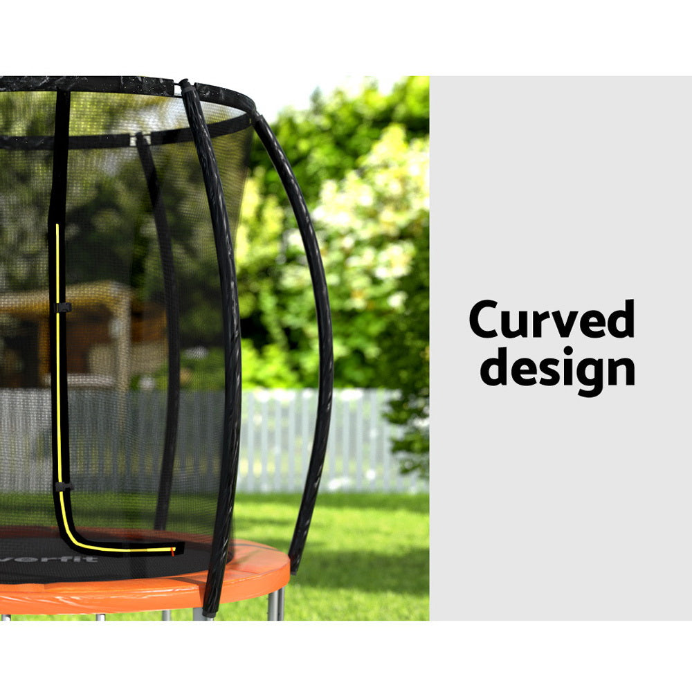 Trampolines & Accessories: Everfit 6FT Trampoline for Kids w/ Ladder Trampoline Enclosure Safety Net Rebounder Orange