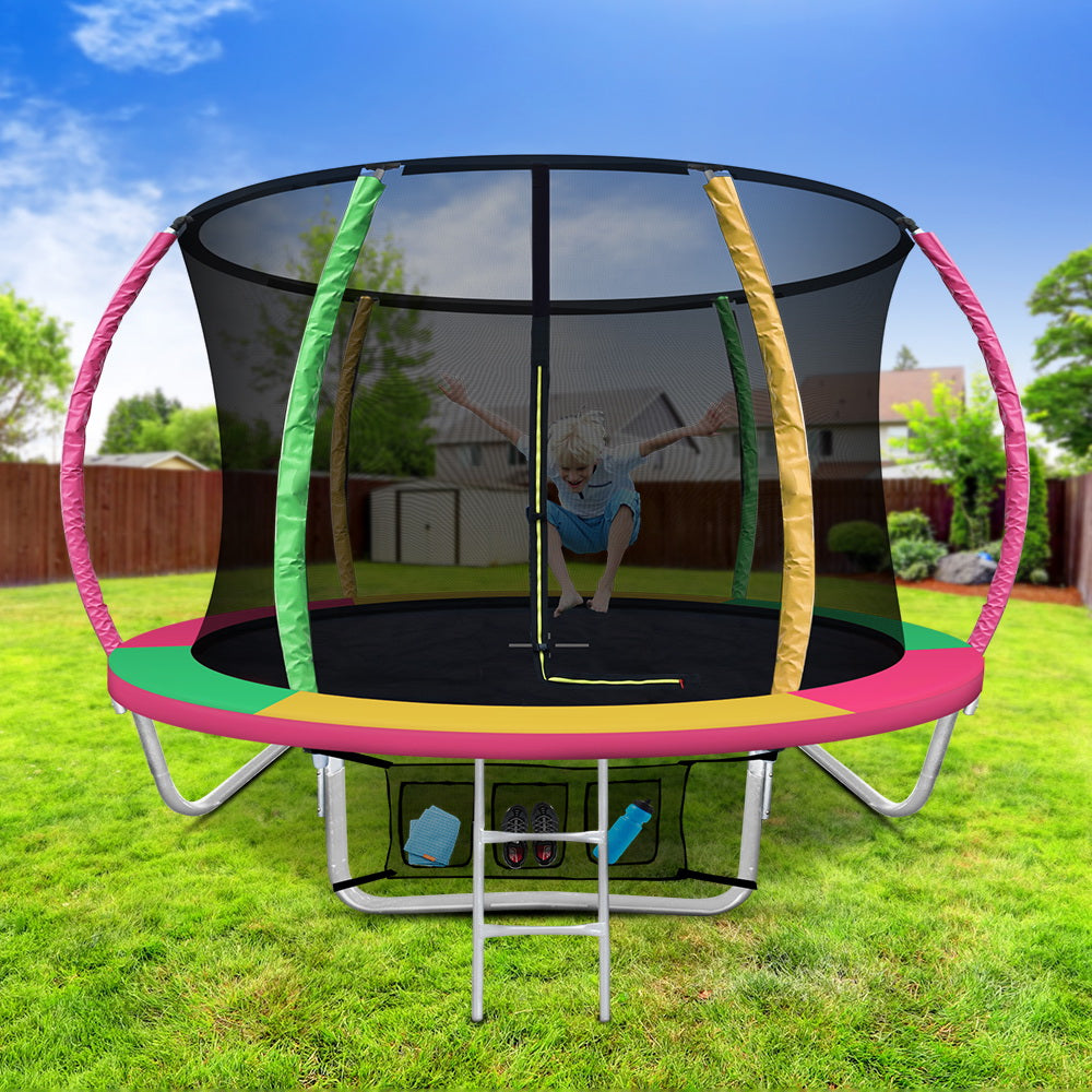 Trampolines & Accessories: Everfit 8FT Trampoline for Kids w/ Ladder Enclosure Safety Net Rebounder Colors