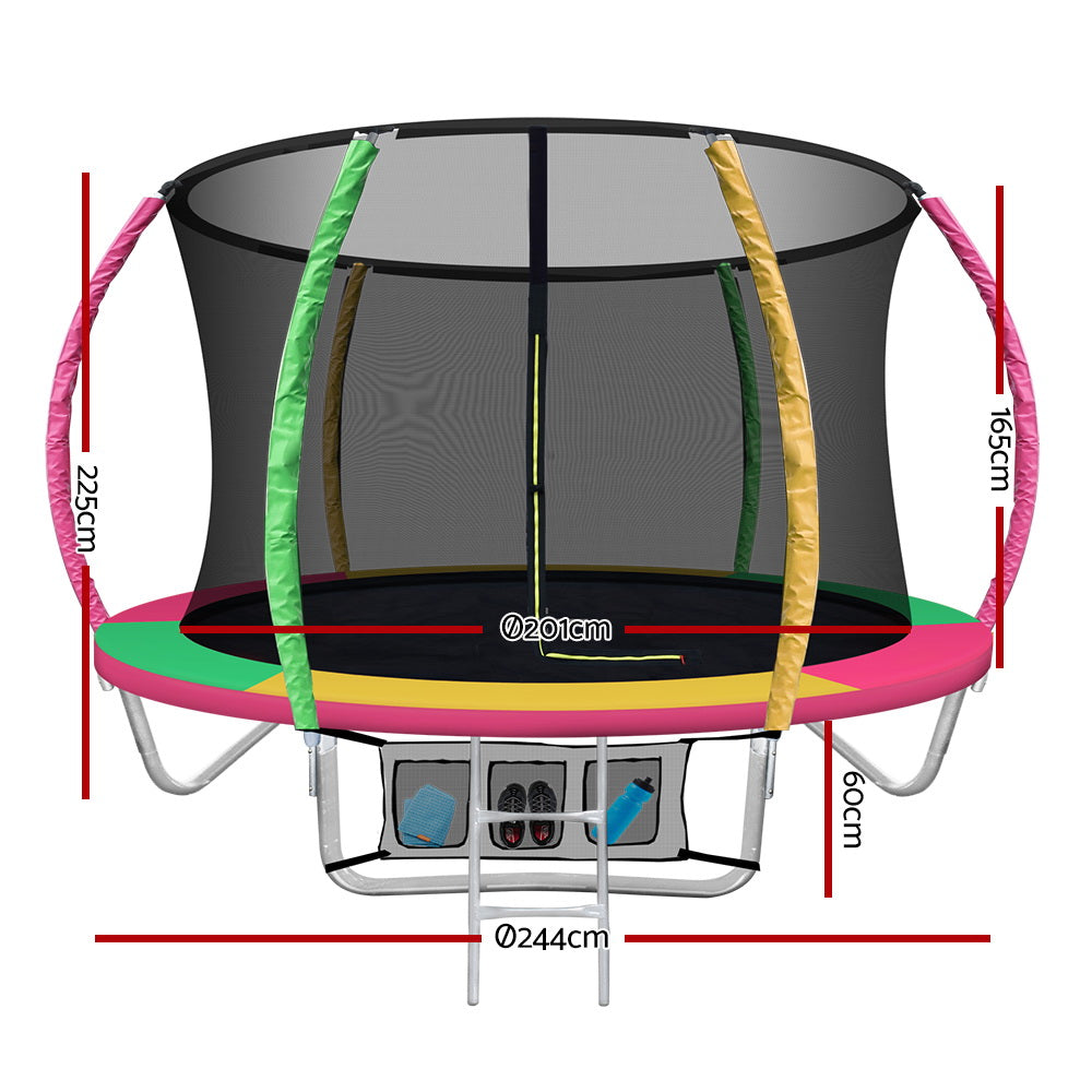 Trampolines & Accessories: Everfit 8FT Trampoline for Kids w/ Ladder Enclosure Safety Net Rebounder Colors