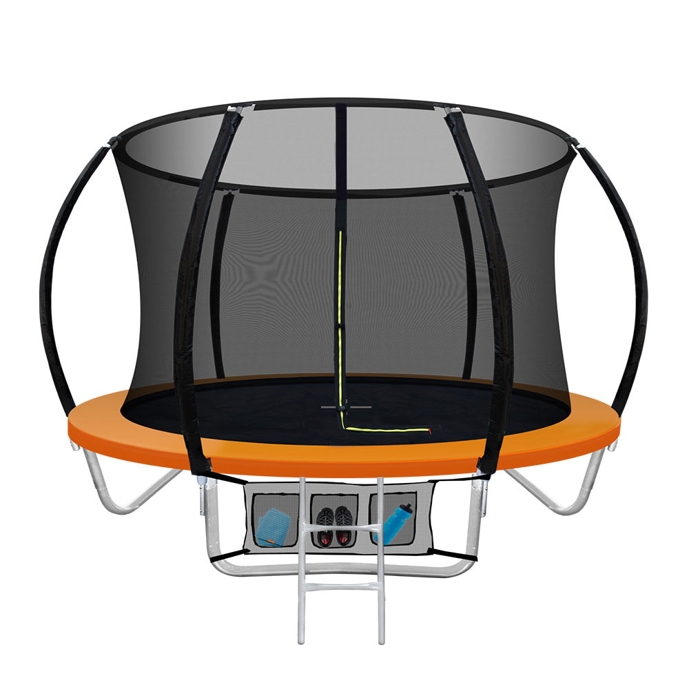 Trampolines & Accessories: Everfit 8FT Trampoline for Kids w/ Ladder Enclosure Safety Net Rebounder Orange