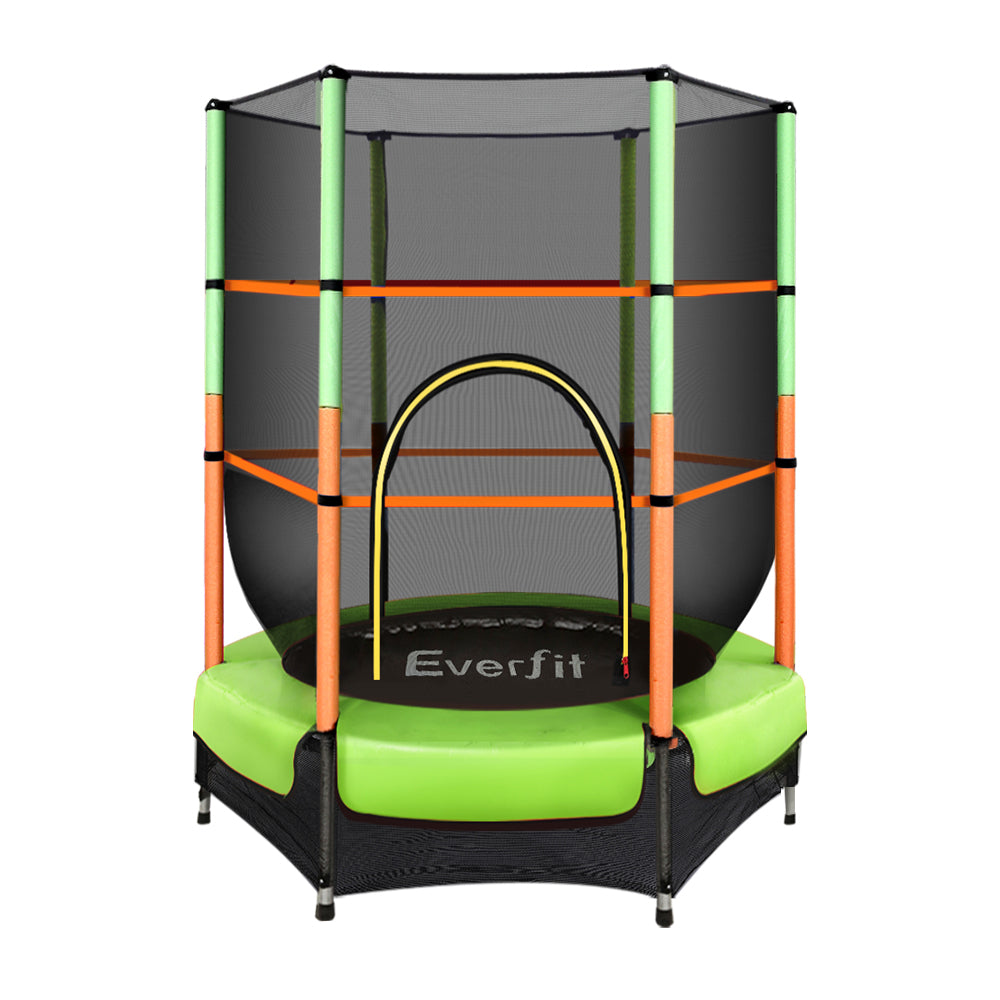 Trampolines & Accessories: Everfit 4.5FT Trampoline for Kids Trampoline w/ Enclosure Safety Net Rebounder Gift Green