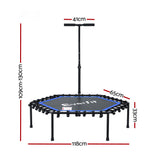 Trampolines & Accessories: Everfit 48inch Hexagon Fitness Trampoline Rebounder Adjustable Handrail Blue
