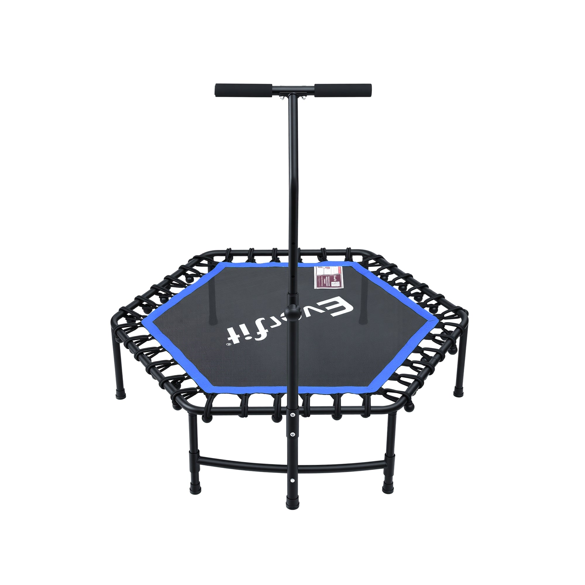 Trampolines & Accessories: Everfit 48inch Hexagon Fitness Trampoline Rebounder Adjustable Handrail Blue
