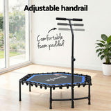 Trampolines & Accessories: Everfit 48inch Hexagon Fitness Trampoline Rebounder Adjustable Handrail Blue