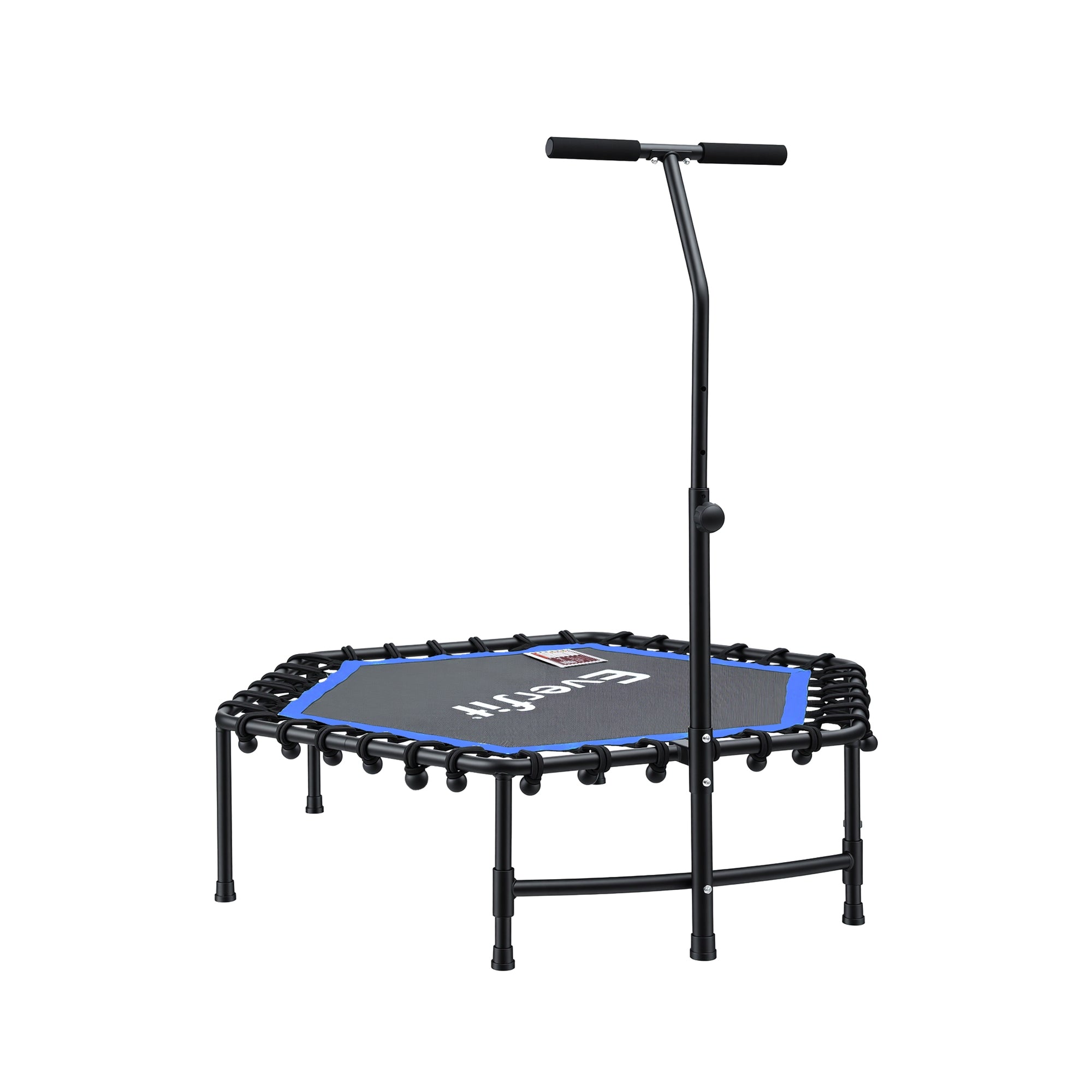Trampolines & Accessories: Everfit 48inch Hexagon Fitness Trampoline Rebounder Adjustable Handrail Blue
