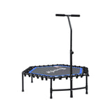 Trampolines & Accessories: Everfit 48inch Hexagon Fitness Trampoline Rebounder Adjustable Handrail Blue