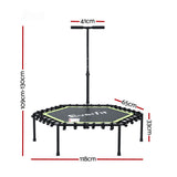 Trampolines & Accessories: Everfit 48inch Hexagon Fitness Trampoline Rebounder Adjustable Handrail Green