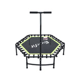 Trampolines & Accessories: Everfit 48inch Hexagon Fitness Trampoline Rebounder Adjustable Handrail Green