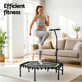 Trampolines & Accessories: Everfit 48inch Hexagon Fitness Trampoline Rebounder Adjustable Handrail Green