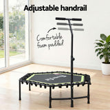 Trampolines & Accessories: Everfit 48inch Hexagon Fitness Trampoline Rebounder Adjustable Handrail Green