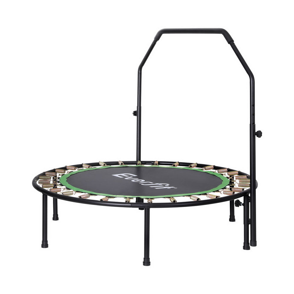 Trampolines & Accessories: Everfit 48inch Round Fitness Trampoline Rebounder Adjustable Handrail Green