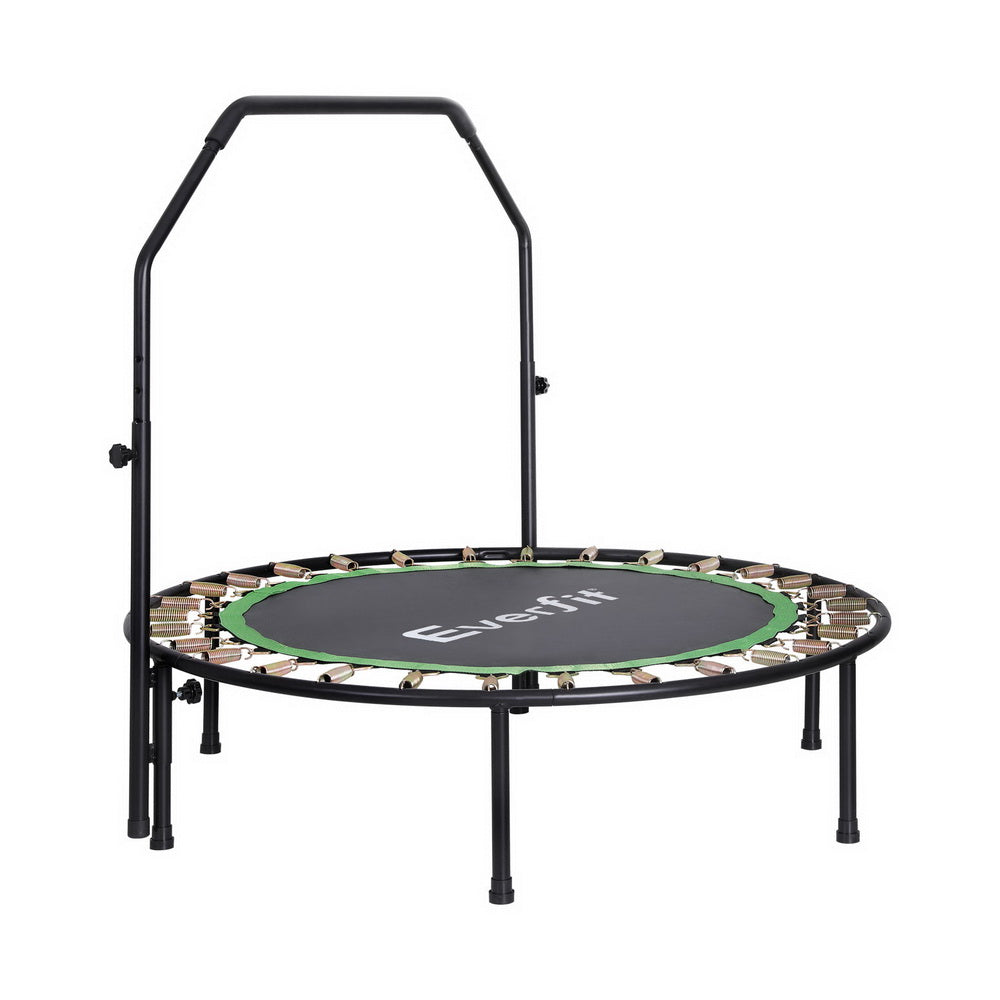 Trampolines & Accessories: Everfit 48inch Round Fitness Trampoline Rebounder Adjustable Handrail Green