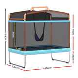 Everfit 6FT Trampoline Kids Rectangle Trampoline w/ Swing Enclosure Safety Net Orange