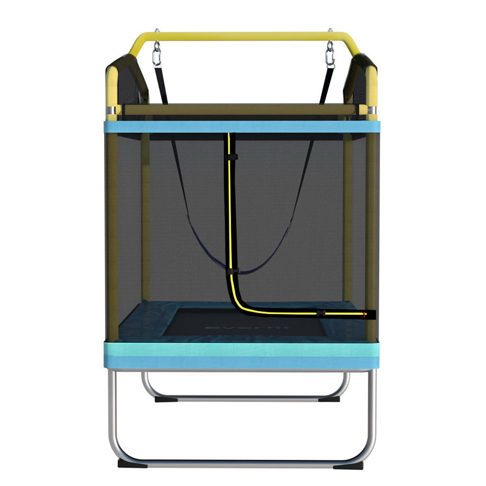 Trampolines & Accessories: Everfit 6FT Trampoline for Kids w/ Enclosure Safety Net Swing Rectangle Yellow