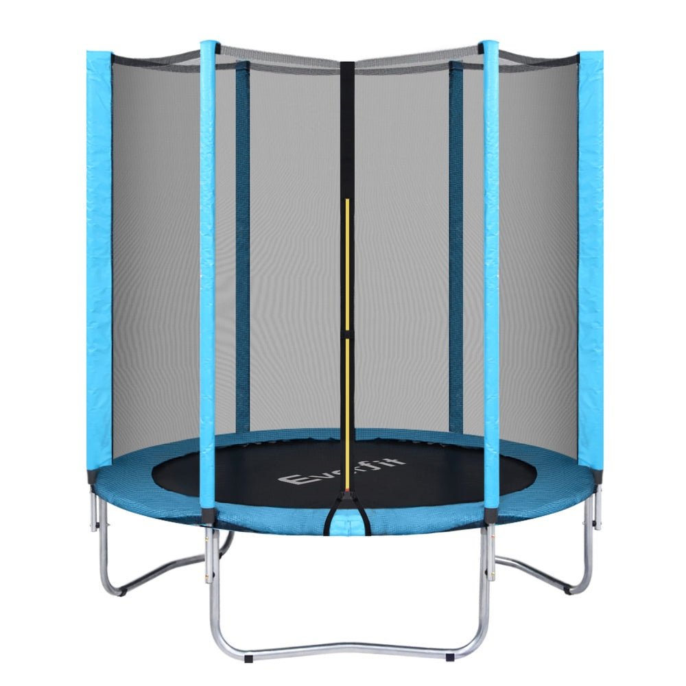 Trampolines & Accessories: Everfit Trampoline 6FT Kids Trampolines Safety Net Pad Round Blue