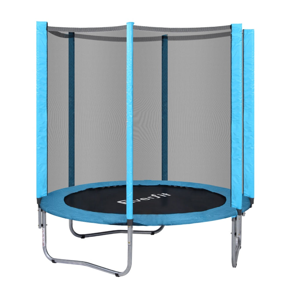 Trampolines & Accessories: Everfit Trampoline 6FT Kids Trampolines Safety Net Pad Round Blue