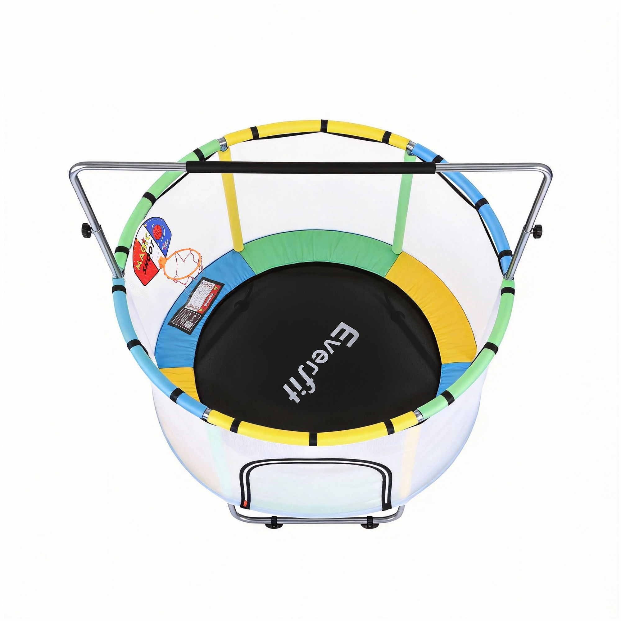Trampolines & Accessories: Everfit 55inch Trampoline Kids Rebounder with Basketball Set Sandbag Boxing Game