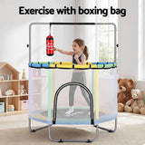 Trampolines & Accessories: Everfit 55inch Trampoline Kids Rebounder with Basketball Set Sandbag Boxing Game