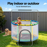 Trampolines & Accessories: Everfit 55inch Trampoline Kids Rebounder with Basketball Set Sandbag Boxing Game