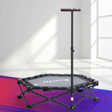 Trampolines & Accessories: Everfit Fitness Foldable Trampoline Rebounder Adjustable Handle Indoor Exercise Black