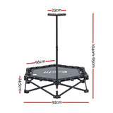Trampolines & Accessories: Everfit Fitness Foldable Trampoline Rebounder Adjustable Handle Indoor Exercise Black